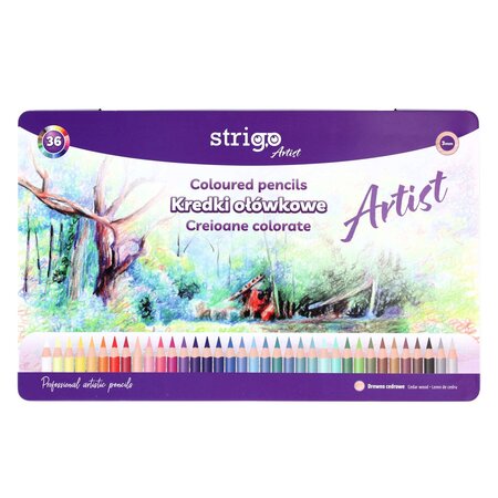 Creioane colorate din lemn de cedru, Artist, 36 culori, Strigo 806713
