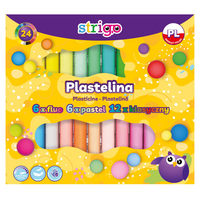 Plastilina fluorescente, 24 culori mix, Strigo