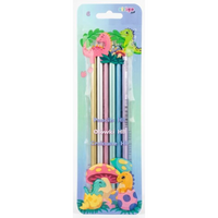 Set 6 creioane grafit HB, Dinozauri, Strigo