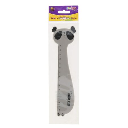Rigla din plastic, 15 cm, Panda, Strigo
