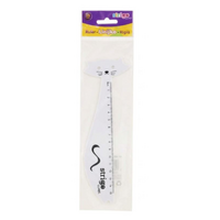 Rigla din plastic, 15 cm, Alb, Pisica, Strigo