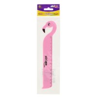 Rigla din plastic, 15 cm, Flamingo