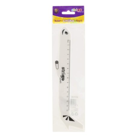 Rigla din plastic, 15 cm, Avion, Strigo