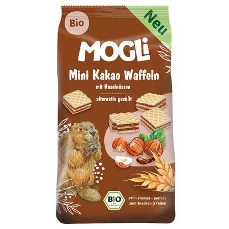 Napolitanele mini cu cacao bio, Mogli, 75 g