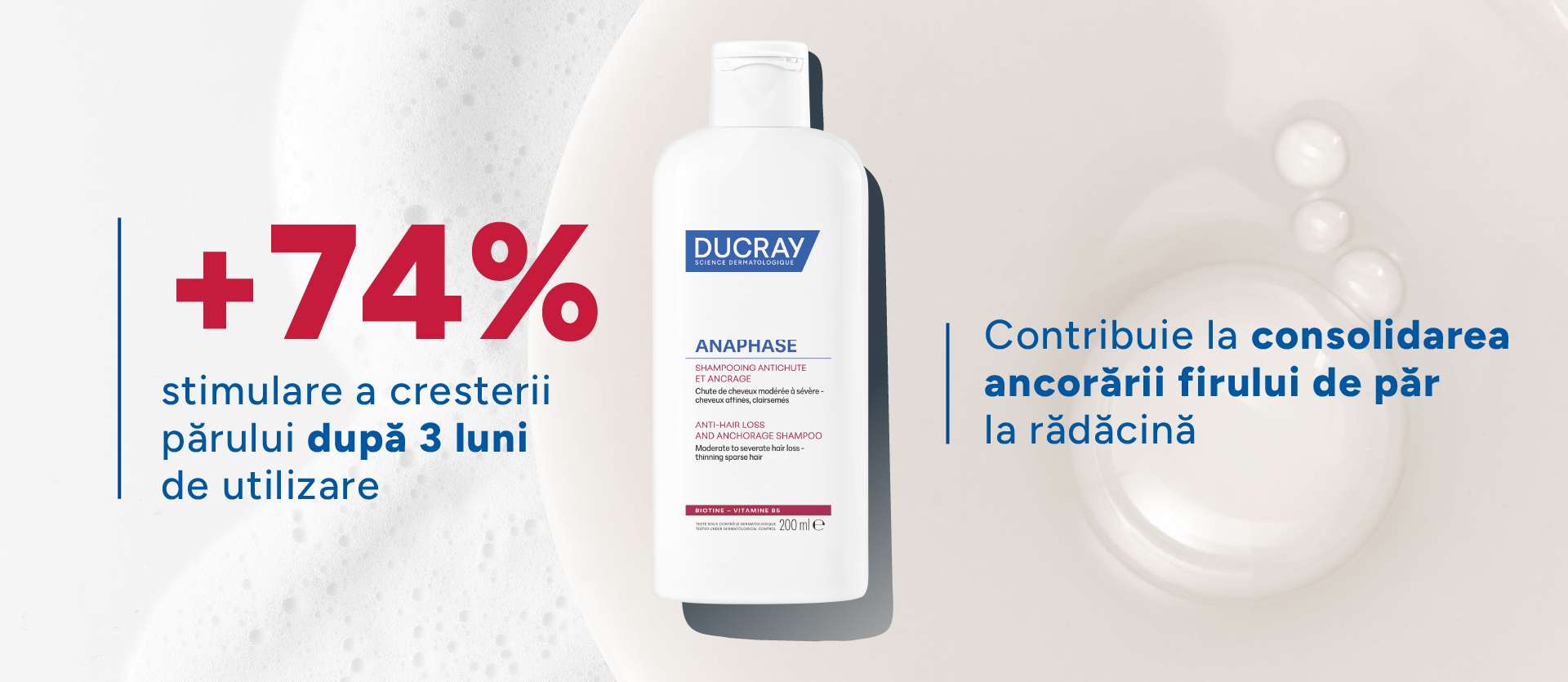 Ducray Anaphase stimularea cresterii parului si consolidarea ancorarii la radacina