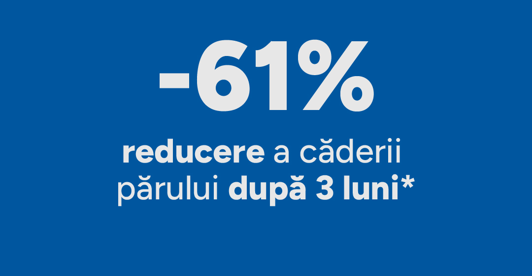 61% reducere a caderii parului dupa 3 luni