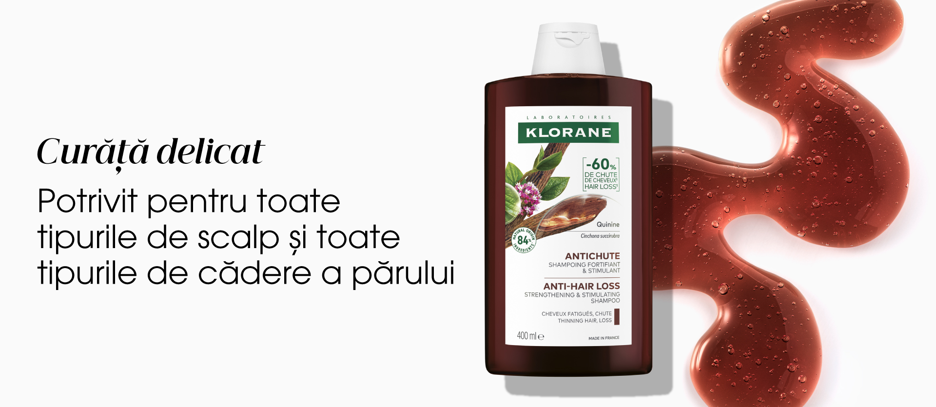 Klorane Chinina Sampon curata delicat si este potrivit pentru toate tipurile de scalp