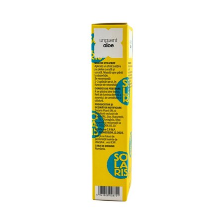 Unguent cu Aloe Vera, 40 ml, Solaris Wellness 807284