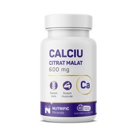 Calciu Citrat Malat, 600 mg, 90 capsule vegetale, Nutrific