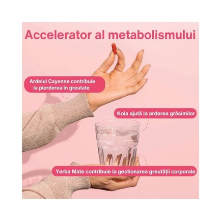 Supliment alimentar cu extract de yerba mate verde, nuca de cola si piper cayenne Burn My Fat, 30 capsule, Nupo 807606