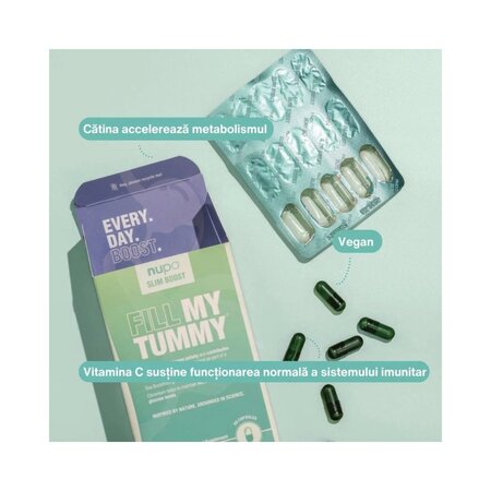 Supliment alimentar cu glucomanan Fill My Tummy Slimboost, 60 capsule, Nupo 807711