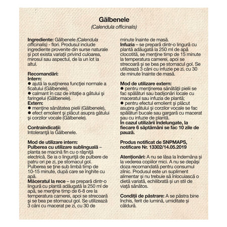 Ceai de galbenele, 50 g, Dacia Plant 808551