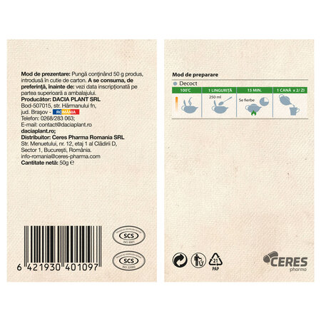 Ceai de crusin, 50 g, Dacia Plant 808526