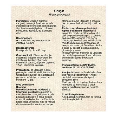 Ceai de crusin, 50 g, Dacia Plant 808525