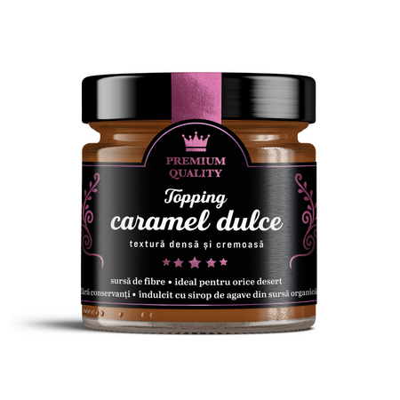Topping  cu textura densa si cremoasa, Caramel Dulce, 250 g, Secretele Ramonei