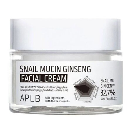 Crema de fata intensiv hidratanta Snail Mucin Ginseng, 55 ml, APLB