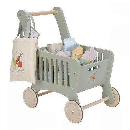 Cos de cumparaturi din lemn cu accesorii, +2 ani, Little Dutch 808422