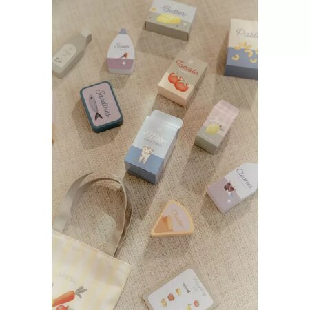 Cos de cumparaturi din lemn cu accesorii, +2 ani, Little Dutch 808421