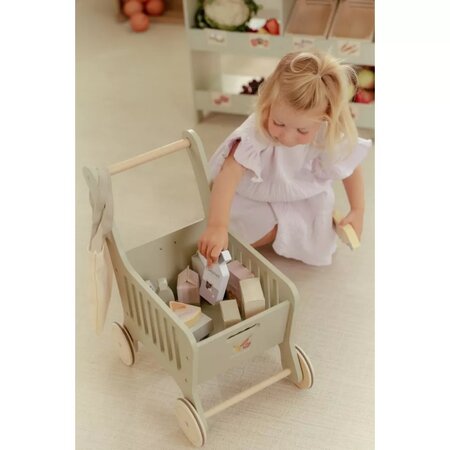 Cos de cumparaturi din lemn cu accesorii, +2 ani, Little Dutch 808424
