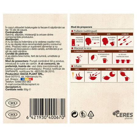 Ceai Bitter suedez, 50 g, Dacia Plant 808419