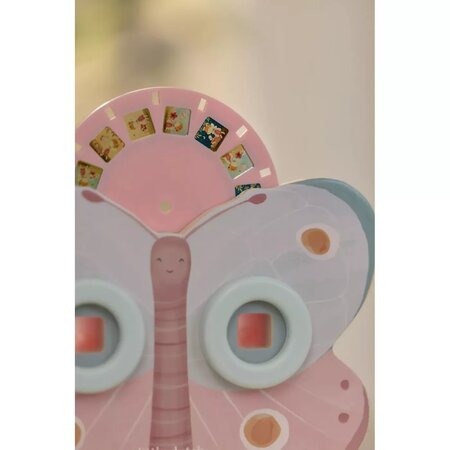 Dispozitiv din lemn cu discuri cu imagini in forma de fluture Fairy Garden, 3 ani+, Little Dutch 808969