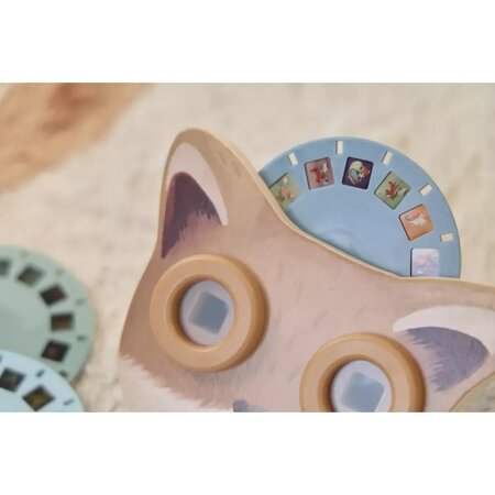Dispozitiv din lemn cu discuri cu imagini in forma de Vulpe Forest Friends, 3 ani+, Little Dutch 808962