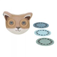 Dispozitiv din lemn cu discuri cu imagini in forma de Vulpe Forest Friends, 3 ani+, Little Dutch