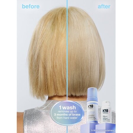 Sampon violet pentru neutralizarea tonurilor galbene Triple Bright Purple Shampoo, 125 ml, K18 809036