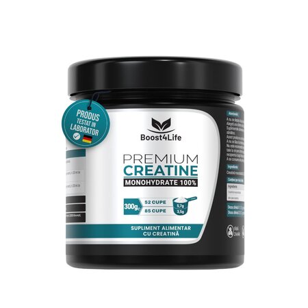 Premium Creatine Monohydrate 100%, 300 g, Boost4Life