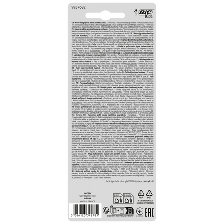 Creioane grafit pentru invatarea scrisului Kids Evolution, 2 bucati, Bic 809445