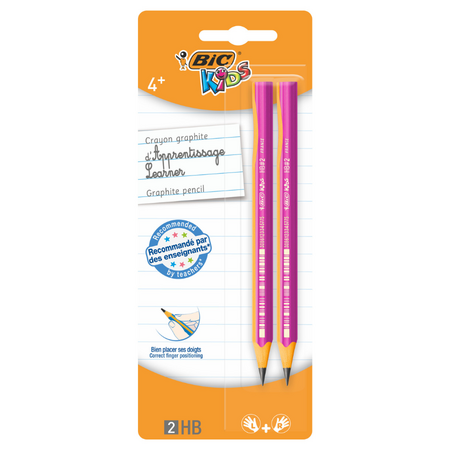 Creioane grafit pentru invatarea scrisului Kids Evolution, 2 bucati, Bic