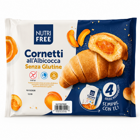 Coissante fara gluten cu Caise, 4x60 g, Nutrifree
