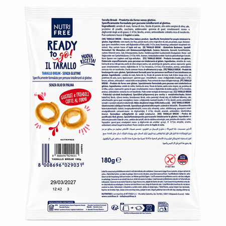 Covrigei fara gluten Tarallo, 6x30 g, Nutrifree 809375