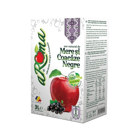 Suc natural de mere si coacaze negre, 3 L, Aroma