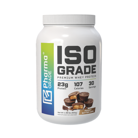 Proteina din zer Iso Grade Whey Protein, Peanut Butter Cups, 900 g, Pharma Grade