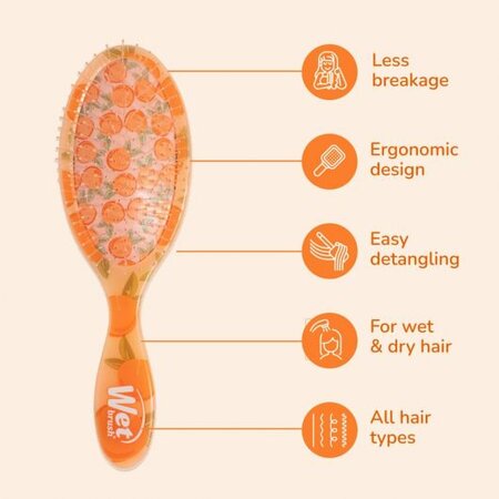Perie de par pentru descurcare Original Detangler, Tutti Fruitti Peach, Wet Brush 809740