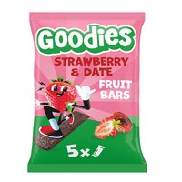 Batoane din fructe cu capsuni si curmale, 3 ani+, 5 x 20 g, Goodies