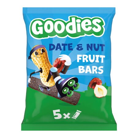 Batoane din fructe arahide, curmale si alune de padure, 3 ani+, 5 x 20 g, Goodies Snacks