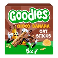 Batoane Duo din ovaz integral cu cacao si banana, 3 ani+, 5 x 23g, Goodies Snacks