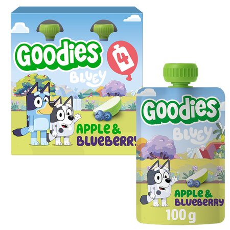 Piure de mar si afine Bluey, 3 ani+, 4 x 100g, Goodies Snacks 809993