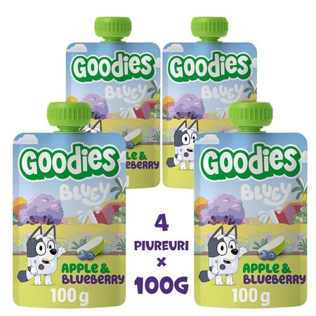Piure de mar si afine Bluey, 3 ani+, 4 x 100g, Goodies Snacks 809995
