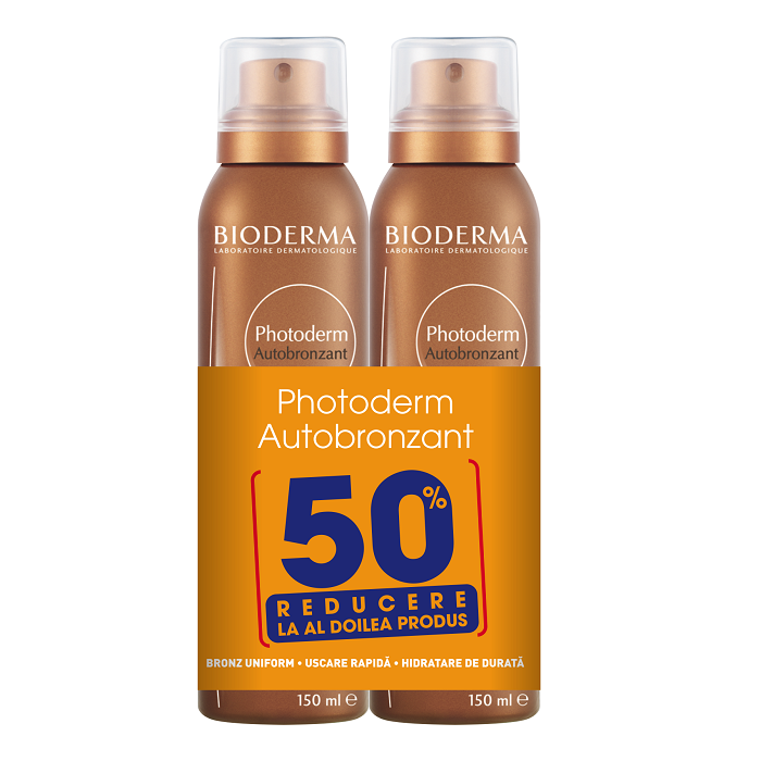 Pachet Spray autobronzant Photoderm, 150 + 150ml, Bioderma