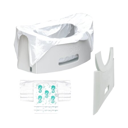 Olita de voiaj pliabila + 3 pungi absorbante incluse Fold'N'Go, pana la 22 kg, Gri, 15 luni+, Potette 811099