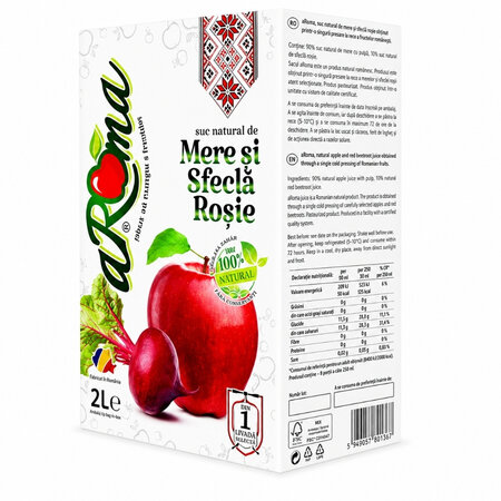 Suc natural de mere si sfecla rosie, 2 L, Aroma