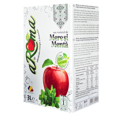 Suc natural de mere si menta, 3 L, Aroma