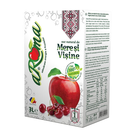 Eticheta Produs Suc natural de mere si visine, 3 L, Aroma