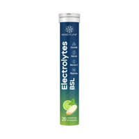 Supliment alimentar cu electroliti, Electrolytes BSL, Menta si Lime, 20 comprimate efervescente, BioSunLine