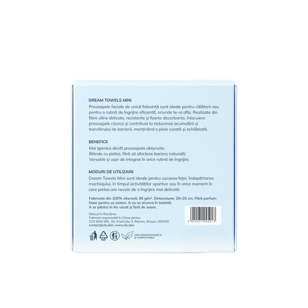 Prosoape faciale de unica folosinta Dream Towels Mini, 10 bucati, Clo Skin 811265