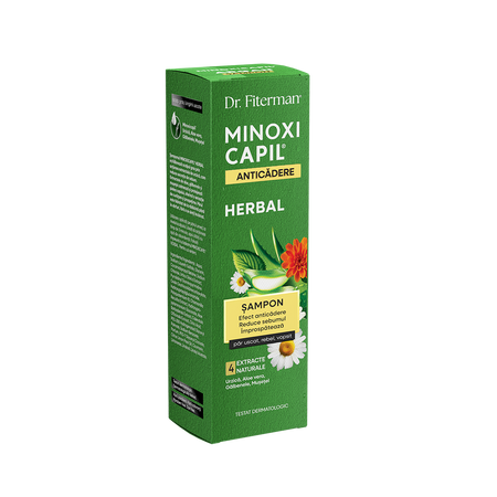 Sampon cu efect anticadere pentru scalp gras Minoxicapil Herbal, 200 ml, Fiterman Pharma