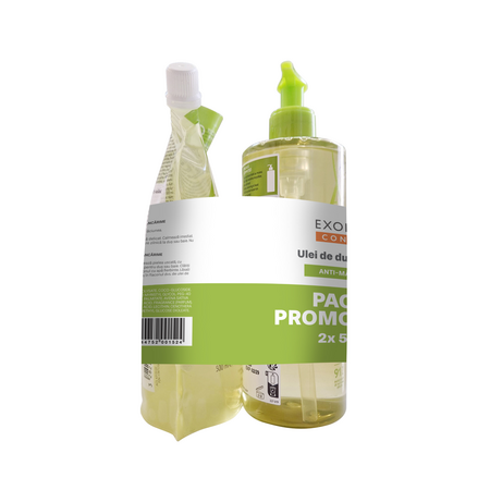 Pachet Ulei de curatare emolient anti-mancarime + rezerva Exomega Control, 2x500 ml, A-Derma 811940